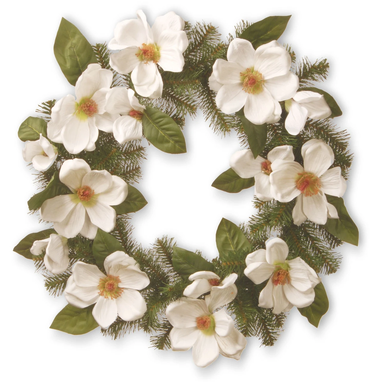 North Valley Spruce Magnolia Artificial Wreath - 24-Inch, Unlit 3 North Valley Spruce Magnolia Artificial Wreath - 24-Inch, Unlit