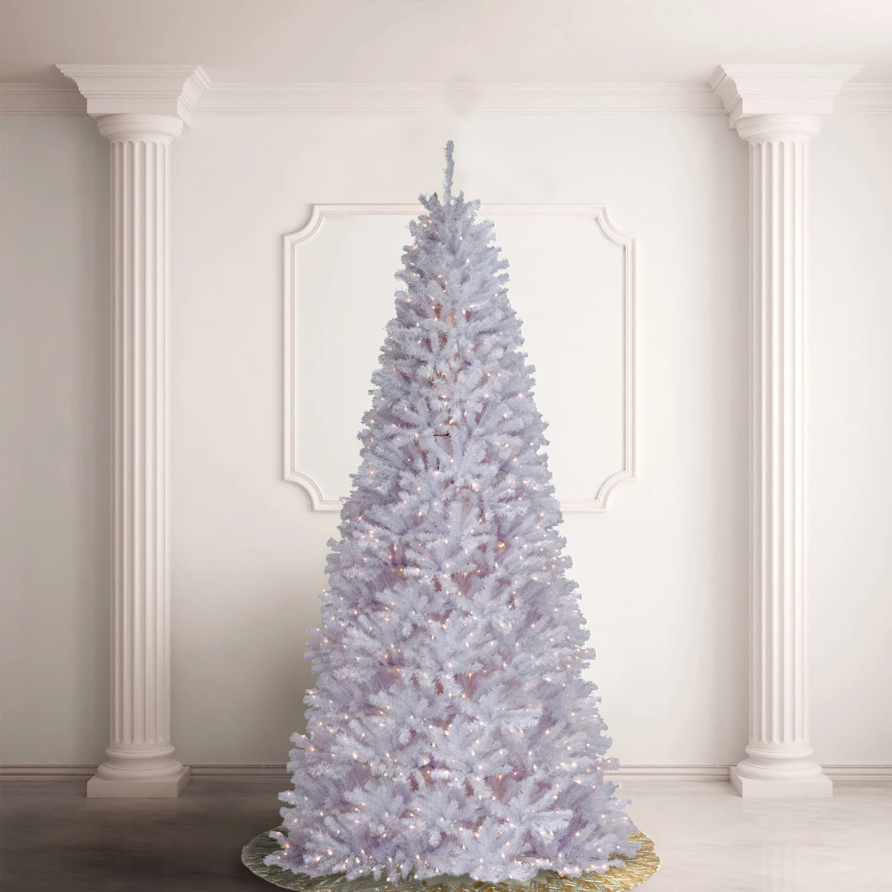 14’ Pre-Lit Medium White North Valley Spruce Artificial Christmas Tree - Clear Lights 5 14’ Pre-Lit Medium White North Valley Spruce Artificial Christmas Tree - Clear Lights - Image 3