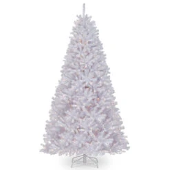 9’ Pre-Lit North Valley White Spruce Artificial Christmas Tree - Clear Lights