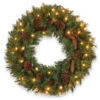 Pre-Lit Pine Cone Artificial Christmas Wreath - 24-Inch, Clear Lights -Beauty Wreaths Shop dnat pc 24wlo 1 1 64716.1667511522