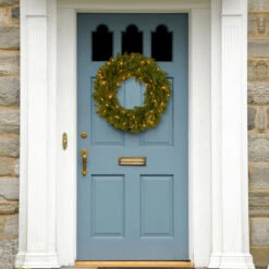 24” Pre-Lit Avalon Spruce Christmas Wreath - Clear Lights -Beauty Wreaths Shop dnat peav7 300 24w 1 3 93380.1667663725