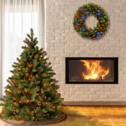 4.5’ Pre-Lit Downswept Douglas Fir Artificial Christmas Tree - Multi-Color Lights -Beauty Wreaths Shop dnat pedd1 325 45 3 22337.1667656558