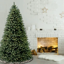 6.5’ Pre-Lit Downswept Douglas Blue Fir Artificial Christmas Tree - Clear Lights -Beauty Wreaths Shop dnat peddb1 312 65 3 22143.1667536273