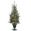 4' Pre-Lit Potted Snowy Morgan Spruce Pencil Artificial Christmas Tree, Clear Lights -Beauty Wreaths Shop dnat pemg3 320 40 02654.1667535633