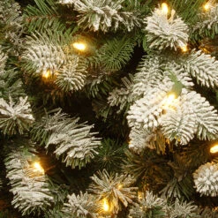7.5’ Pre-Lit Snowy Sheffield Spruce Artificial Christmas Tree – Warm White LED Lights -Beauty Wreaths Shop dnat pesl3 w07 75 3 31121.1667522277