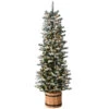 6' Pre-lit Potted Snowy Sheffield Spruce Slim Artificial Christmas Tree, Clear Lights -Beauty Wreaths Shop dnat pesl8 310 60 66407.1667569188