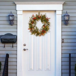 Pre-Lit Wintry Berry Artificial Christmas Wreath - 30-Inch, LED Lights -Beauty Wreaths Shop dnat pewt 300 30wb 1 2 86898.1667522083