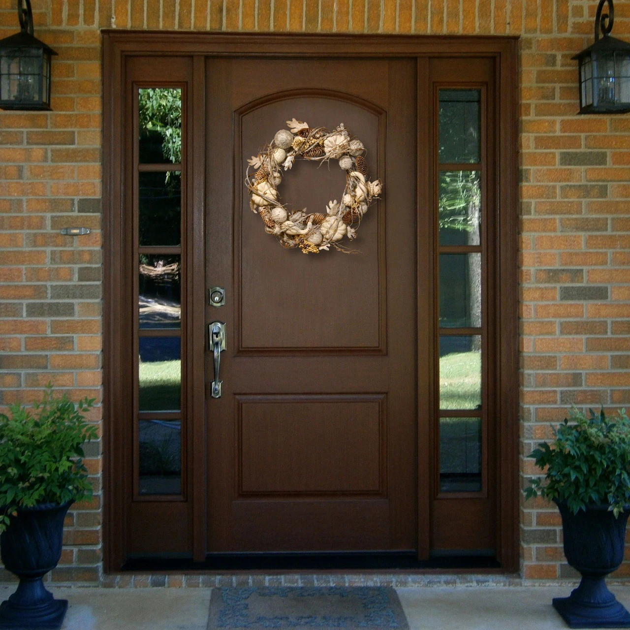 White Pumpkin Artificial Wreath - 20-Inch, Unlit 4 White Pumpkin Artificial Wreath - 20-Inch, Unlit - Image 2