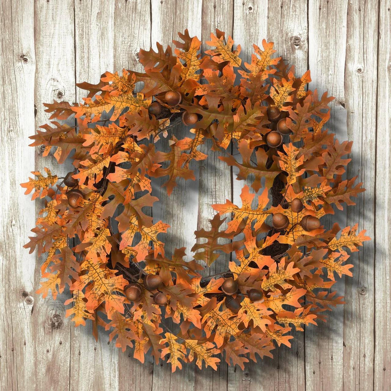 Oak Leaves And Acorns Artificial Thanksgiving Wreath - 24-Inch, Unlit 5 Oak Leaves And Acorns Artificial Thanksgiving Wreath - 24-Inch, Unlit - Image 3