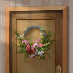 Pink And Green Spring Flower Artificial Wreath - 20-Inch, Unlit -Beauty Wreaths Shop dnat ras gfiw4383 1 3 74905.1667564793