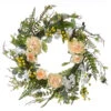 Yellow And Green Spring Flower Artificial Wreath - 20-Inch, Unlit