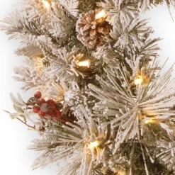 30" Pre-Lit Snowy Bedford Pine Artificial Christmas Wreath - LED Lights With Battery Operated -Beauty Wreaths Shop dnat sbe1 308 30wbc1 3 79111.1667580432