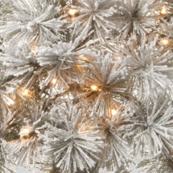 32” Pre-Lit Snowy Bristle Pine Snowflake With Battery Operated Warm White LED Lights -Beauty Wreaths Shop dnat snp1 300 32sb 1 3 92123.1667580415