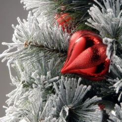 4.5’ Pre-Lit Snowy Bristle Pine Artificial Christmas Tree - Clear Lights -Beauty Wreaths Shop dnat snp7 310 45 3 61577.1667576080