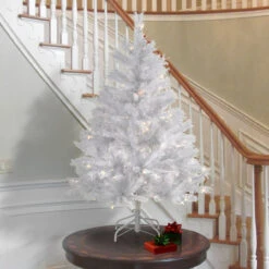 4.5' Pre-Lit White Medium Winchester Pine Artificial Christmas Tree - Clear Lights -Beauty Wreaths Shop dnat wchw7 300 45 1 65313.1667574259
