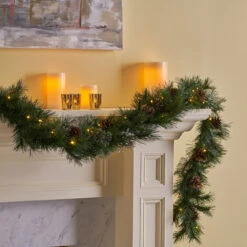 9' X 10" Pre-Lit Cashmere Pine Artificial Christmas Garland - Warm White LED Lights 15 9' X 10" Pre-Lit Cashmere Pine Artificial Christmas Garland - Warm White LED Lights -Beauty Wreaths Shop dnhhf 307394 7 09702.1667487241