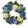 Blue And White Decorative Spring Floral Wreath, 24-Inch -Beauty Wreaths Shop dnnl204223 1 10831.1681814514