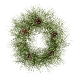 Frosted Pine Cone Artificial Christmas Wreath, 24-Inch, Unlit