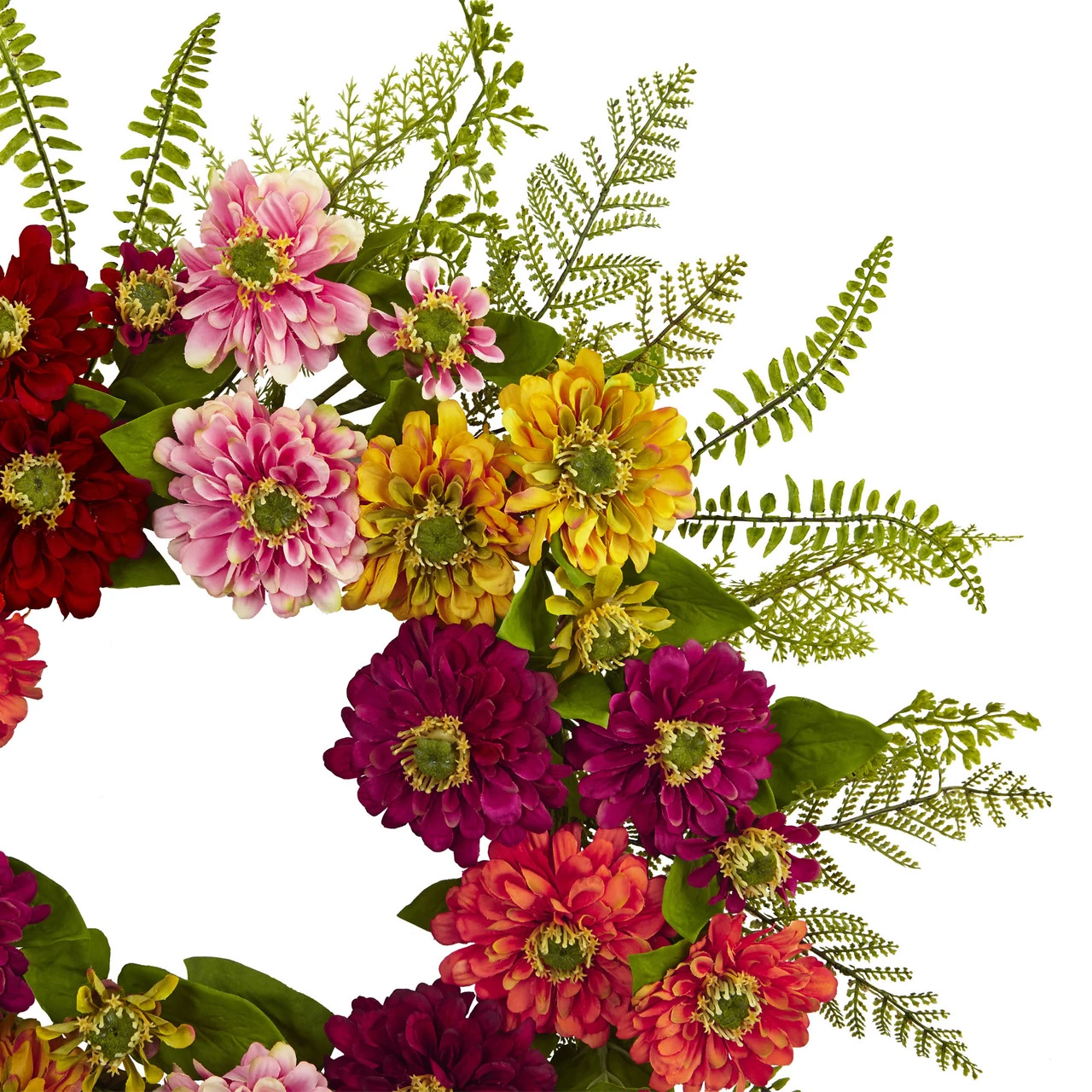 Mixed Flower Artificial Wreath, 20-Inch, Unlit 5 Mixed Flower Artificial Wreath, 20-Inch, Unlit - Image 3