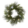 Sparkling Pine With Decorative Ornaments Artificial Christmas Wreath, 26-Inch, Unlit