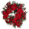 Poinsettias, Pinecones And Berries Artificial Christmas Wreath, 24-Inch, Unlit -Beauty Wreaths Shop dnnl204660 1 21229.1681814318