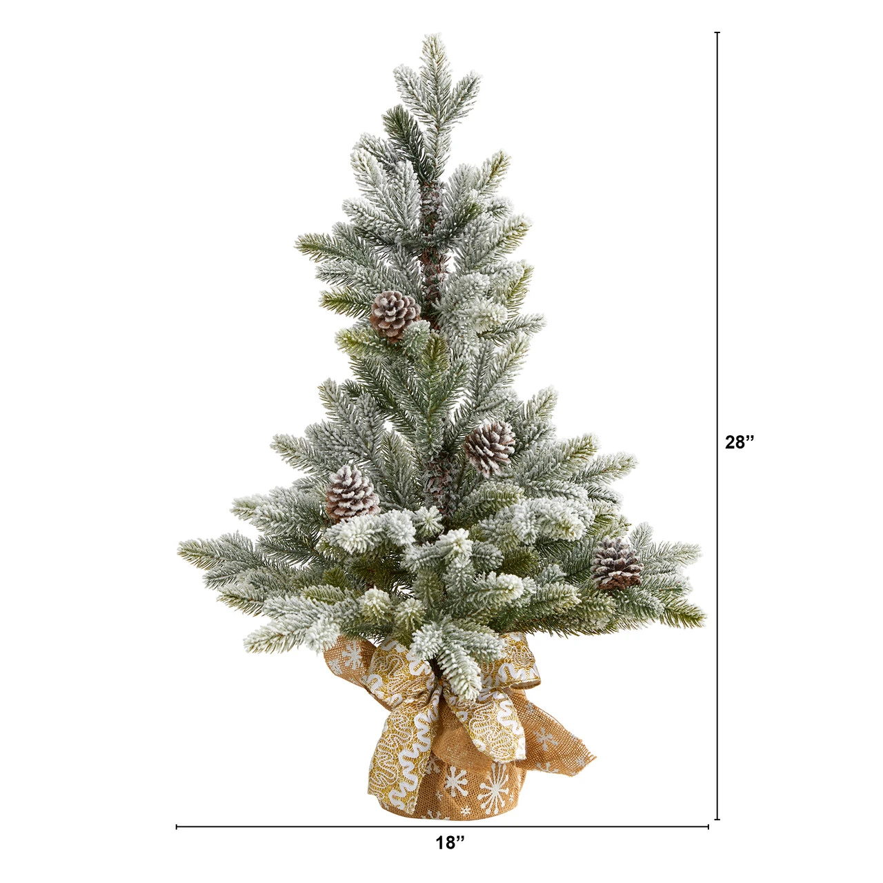 2' Potted Flocked Artificial Christmas Tree With Pinecones, Unlit 9 2' Potted Flocked Artificial Christmas Tree With Pinecones, Unlit - Image 7
