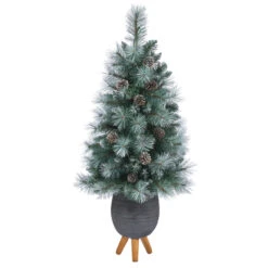 3.5’ Pre-Lit Potted Columbia Pine Artificial Christmas Tree, Clear Lights -Beauty Wreaths Shop dnnl20t2275 2 55978.1681023936