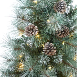 3.5’ Pre-Lit Potted Columbia Pine Artificial Christmas Tree, Clear Lights -Beauty Wreaths Shop dnnl20t2275 4 13274.1681023937