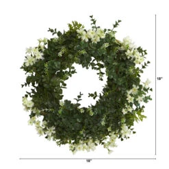 Green Eucalyptus And Daisy Twig Spring Floral Wreath, 18-Inch 7 Green Eucalyptus And Daisy Twig Spring Floral Wreath, 18-Inch -Beauty Wreaths Shop dnnl20w1007 3 51042.1681393988