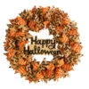 Burlap Ribbon "Happy Halloween" Artificial Wreath, 30-Inch