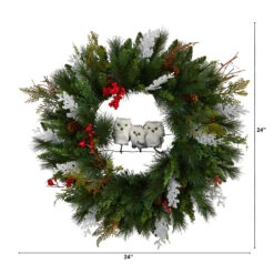 Owl, Pinecones And Berries Artificial Christmas Wreath, 24-Inch, Unlit 9 Owl, Pinecones And Berries Artificial Christmas Wreath, 24-Inch, Unlit -Beauty Wreaths Shop dnnl20w1277 4 32881.1680067393