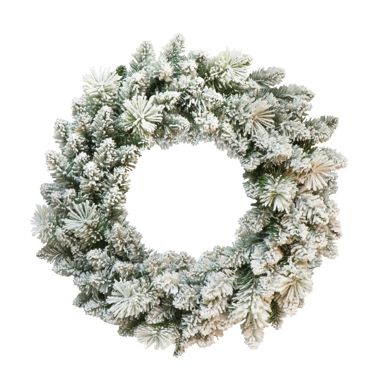 24" Unlit Flocked Spruce Puleo International Artificial Christmas Wreath 3 24" Unlit Flocked Spruce Puleo International Artificial Christmas Wreath