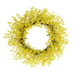 30" Yellow Puleo International Artificial Winter Jasime Floral Spring Wreath