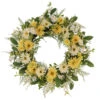 30" Yellow And Green Puleo International Artificial Chrysanthemum And Daisy Floral Spring Wreath -Beauty Wreaths Shop dpul 1390 w30 62329.1667578894