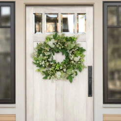 Green And White Daisy Faux Twig Spring Mixed Floral Wreath - 24-Inch, Unlit -Beauty Wreaths Shop dpul 305 dw0622 24 3 44955.1667563206