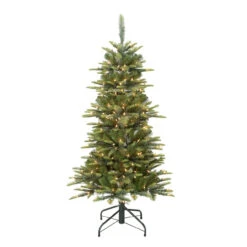 4.5' Pre-Lit Slim Aspen Fir Artificial Christmas Tree, Clear Lights