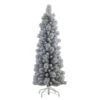 4.5' Pre-Lit Pencil Green Flocked Artificial Christmas Tree, Unlit -Beauty Wreaths Shop dpul tfp8305 45 1 05578.1668756793