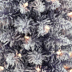 7.5' Pre-lit Flocked Fashion Purple Pencil Artificial Christmas Tree, Clear Lights -Beauty Wreaths Shop dpul tpf9612 75c3 pp 3 01102.1688154622