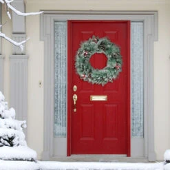 Glitter Needle Mixed Artificial Christmas Wreath, 24-Inch, Unlit -Beauty Wreaths Shop dpul w9592 24 2 71636.1668756798