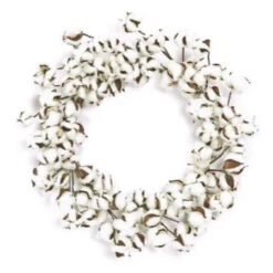 Nature Inspired Artificial Spring Wreath, White 22-Inch