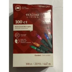 100-Count Multi Color Mini Christmas Light Set, 20.6 Ft Green Wire