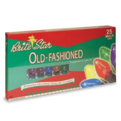 25-Count Multi-Color C9 Old Fashioned Christmas Light Set, 25ft Black Wire