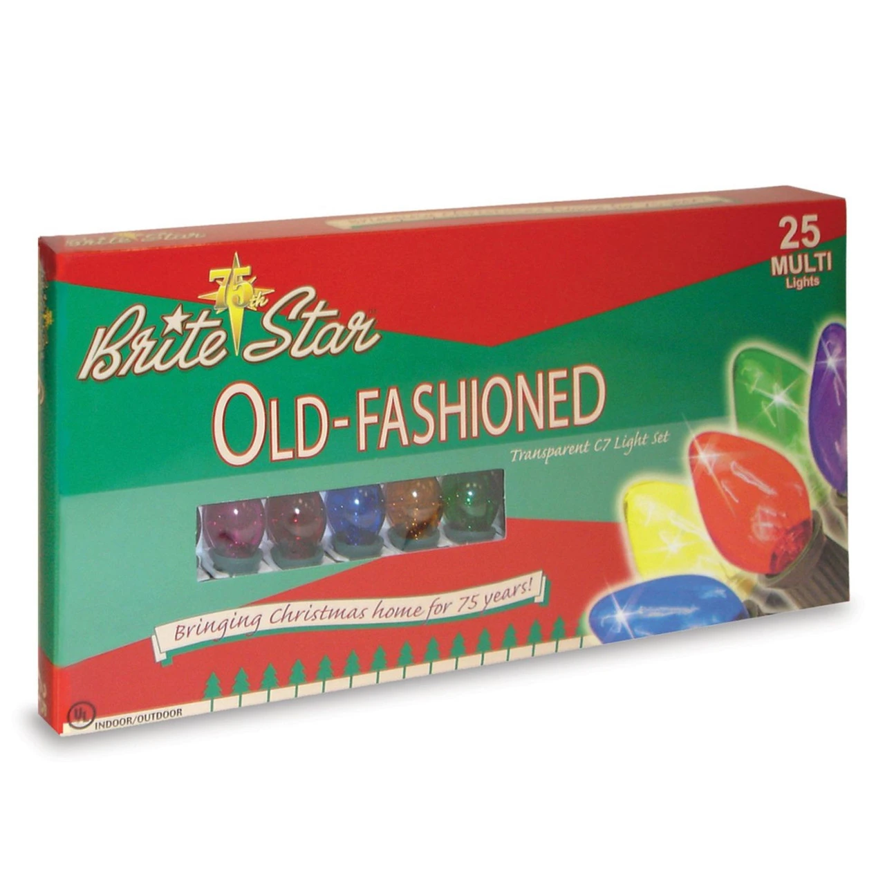 25-Count Multi-Color C9 Old Fashioned Christmas Light Set, 25ft Black Wire 3 25-Count Multi-Color C9 Old Fashioned Christmas Light Set, 25ft Black Wire