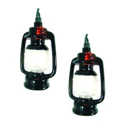 Set Of 10 Camp Lantern Novelty Christmas Lights 11 " Green Wire