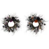 Set Of 2 Black And Grey Plastic Halloween Skull And Flower Wreath 24" -Beauty Wreaths Shop dtpac g5817 04209.1669199613