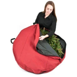 30" Red Unique Christmas Wreath Storage Bag With Direct Suspend -Beauty Wreaths Shop dvlc sb 10154 rs 8 16647.1686180049