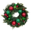 Pre-Lit Red And Green Artificial Christmas Cheer Wreath, 24-Inch, Clear LED Lights -Beauty Wreaths Shop dvlc20v 20707 lt 1 29438.1667385750