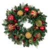 Pre-Lit Red And Green Artificial Classic Christmas Wreath, 24-Inch, Clear LED Lights -Beauty Wreaths Shop dvlc20v 20710 lt 1 14135.1668074638