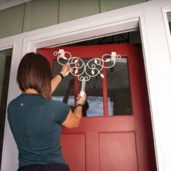 24" Ivy White Decorative Adjustable Wreath Hanger -Beauty Wreaths Shop dvlc v 10958 wht 006 91382.1669806128