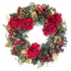 30" Battery Operated Green And Red Magnolia LED Artificial Christmas Wreath - White Lights -Beauty Wreaths Shop dvlc v 11092 001 34917.1667667502